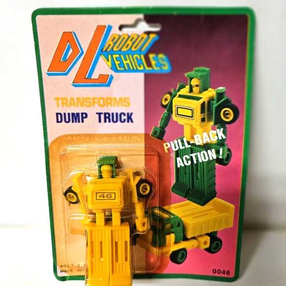 DL Robot Vehicles "Dump Truck Pull Back Action!" Set of 4 (Generic Transformers) - Picture 5 of 5